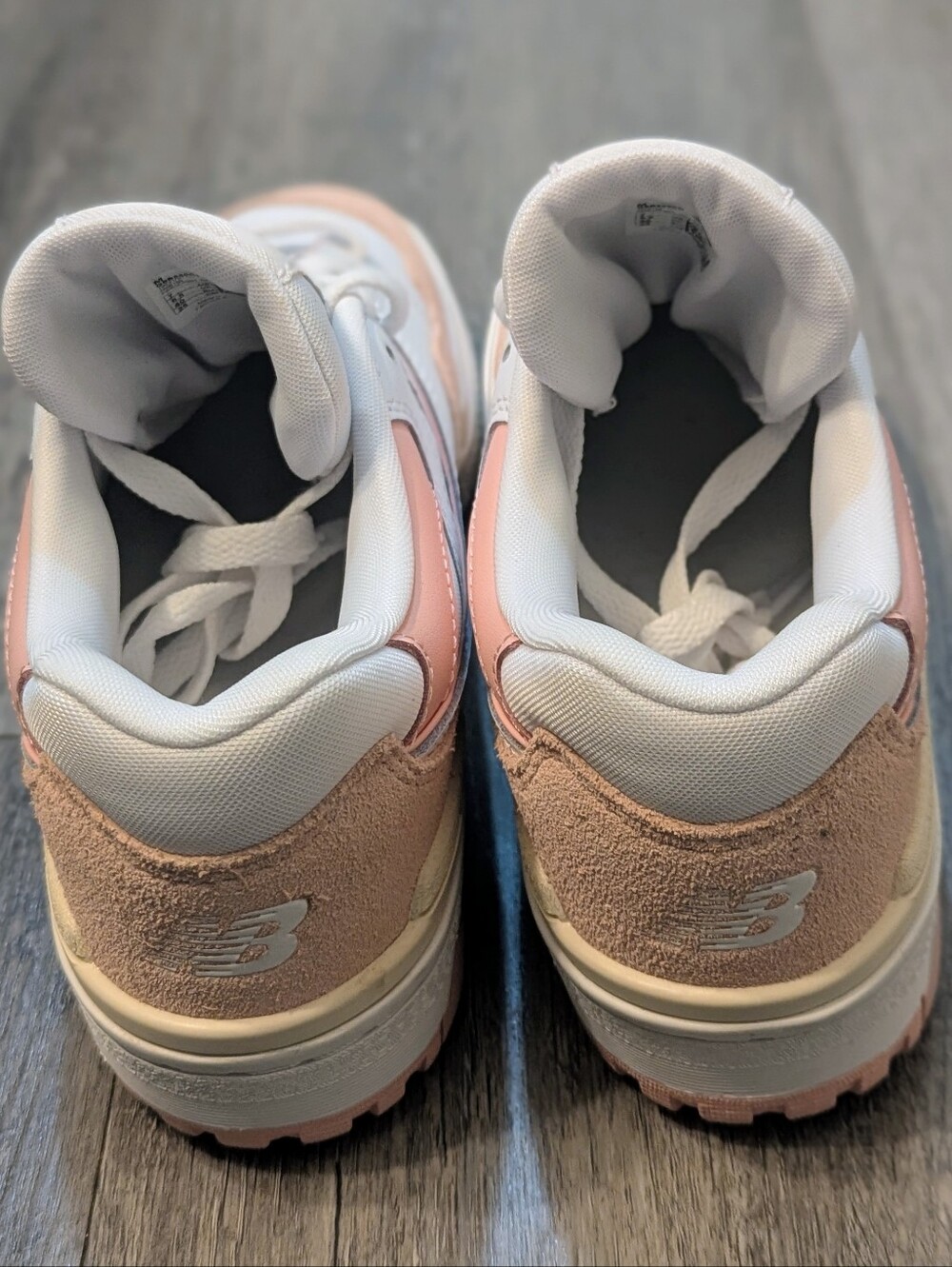 New Balance 550 White & Blush Pink Leather Sneakers NWOT - Picture 4 of 7